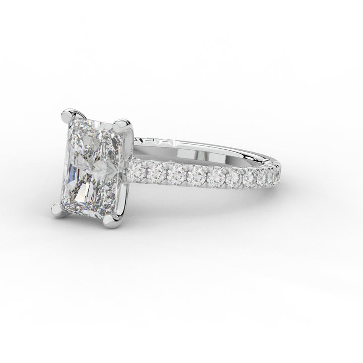 4.25CT.TW RADIANT LAB DIAMOND SOLITAIRE ENGAGEMENT RING - Nazarelle