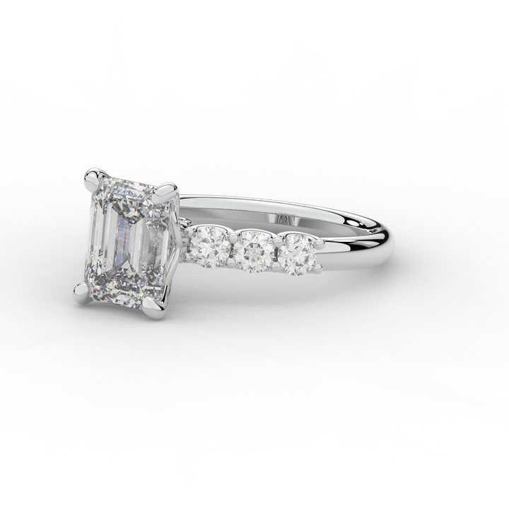 2.60CT.TW EMERALD CUT LAB DIAMOND SOLITAIRE ENGAGEMENT RING - Nazarelle