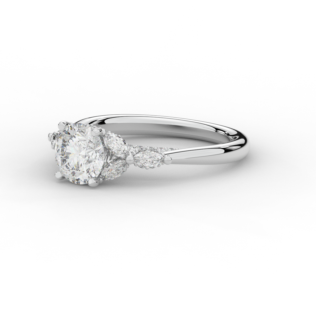 1.75CT.TW ROUND LAB DIAMOND ENGAGEMENT RING - Nazarelle