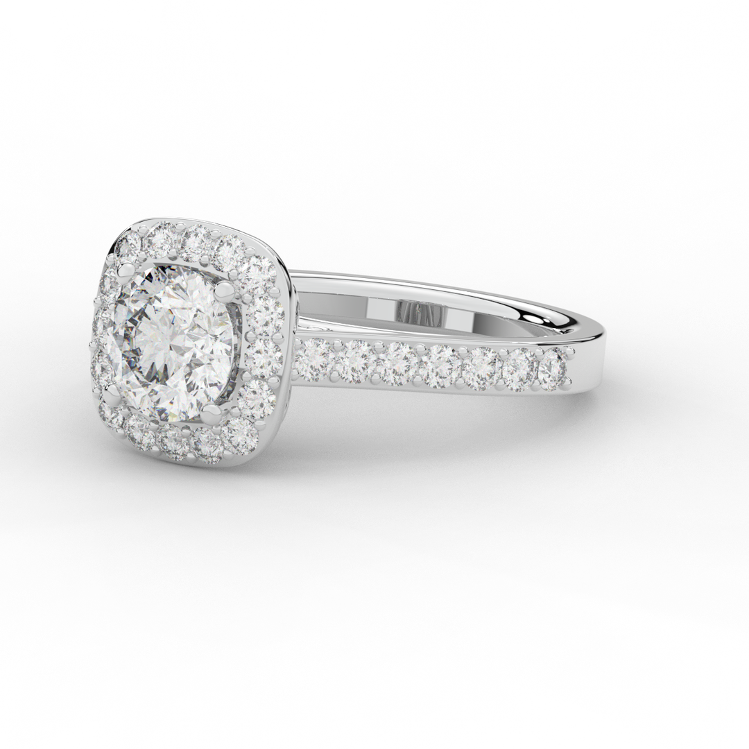 2.25CT.TW ROUND LAB DIAMOND HALO ENGAGEMENT RING - Nazarelle