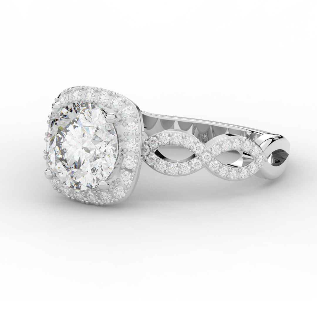 2.35CT.TW ROUND LAB DIAMOND HALO ENGAGEMENT RING - Nazarelle