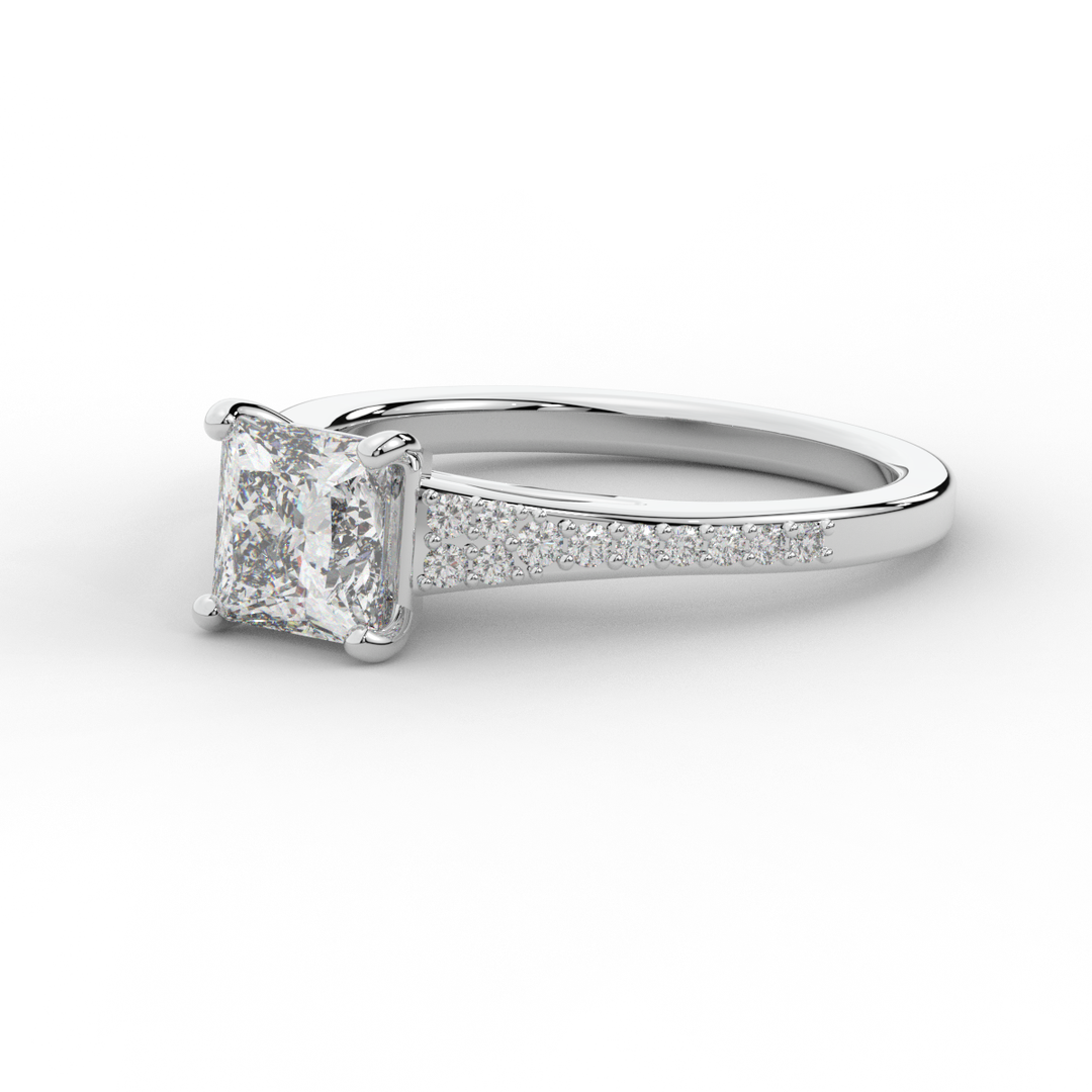 1.40CT.TW PRINCESS LAB DIAMOND SOLITAIRE ENGAGEMENT RING - Nazarelle