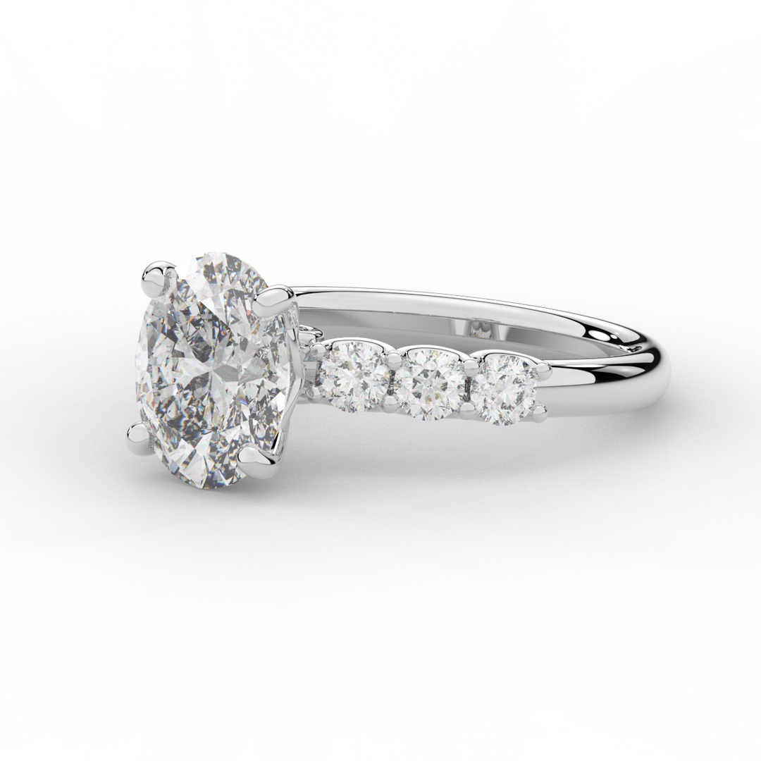 2.60CT.TW OVAL LAB DIAMOND SOLITAIRE ENGAGMENT RING - Nazarelle