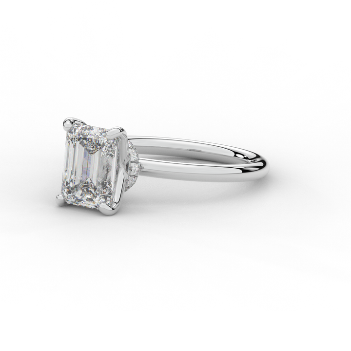 2.05CT.TW EMERALD CUT LAB DIAMOND SOLITAIRE ENGAGEMENT RING - Nazarelle