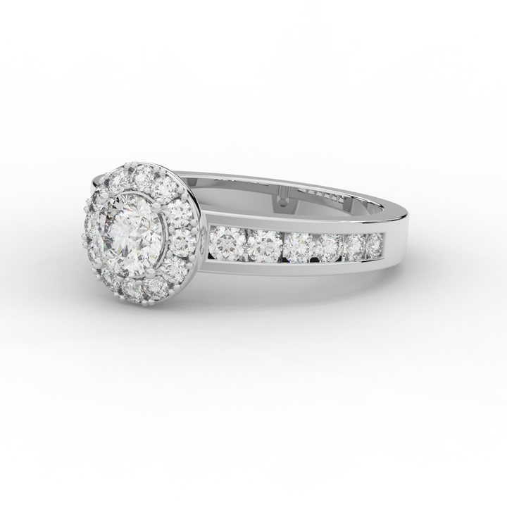 1.75CT.TW ROUND LAB DIAMOND HALO ENGAGEMENT RING - Nazarelle