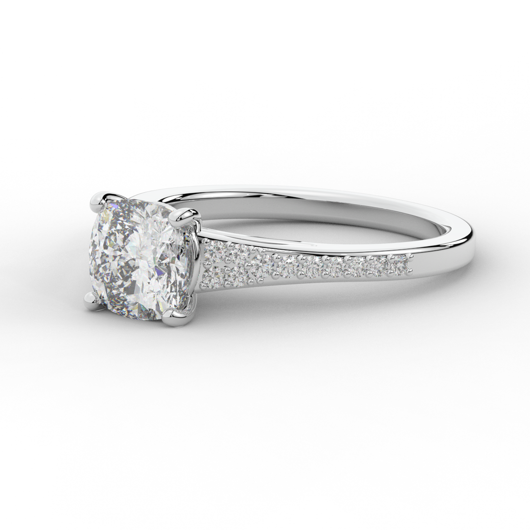 1.65CT.TW CUSHION LAB DIAMOND SOLITAIRE ENGAGEMENT RING - Nazarelle