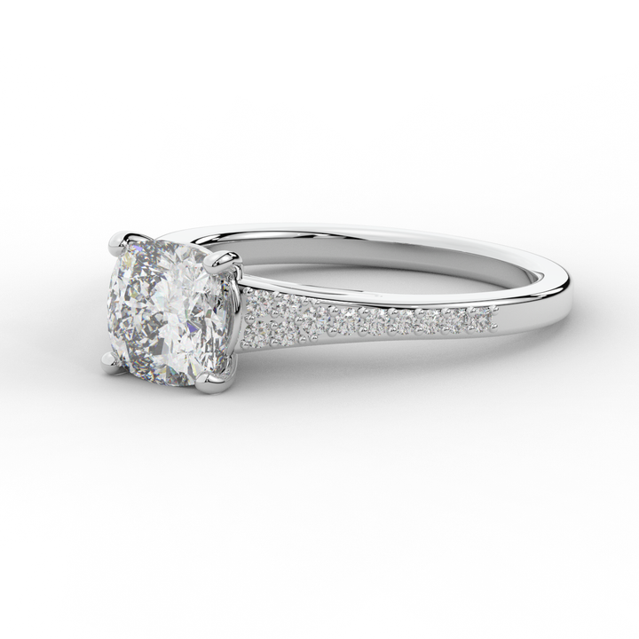 1.65CT.TW CUSHION LAB DIAMOND SOLITAIRE ENGAGEMENT RING - Nazarelle