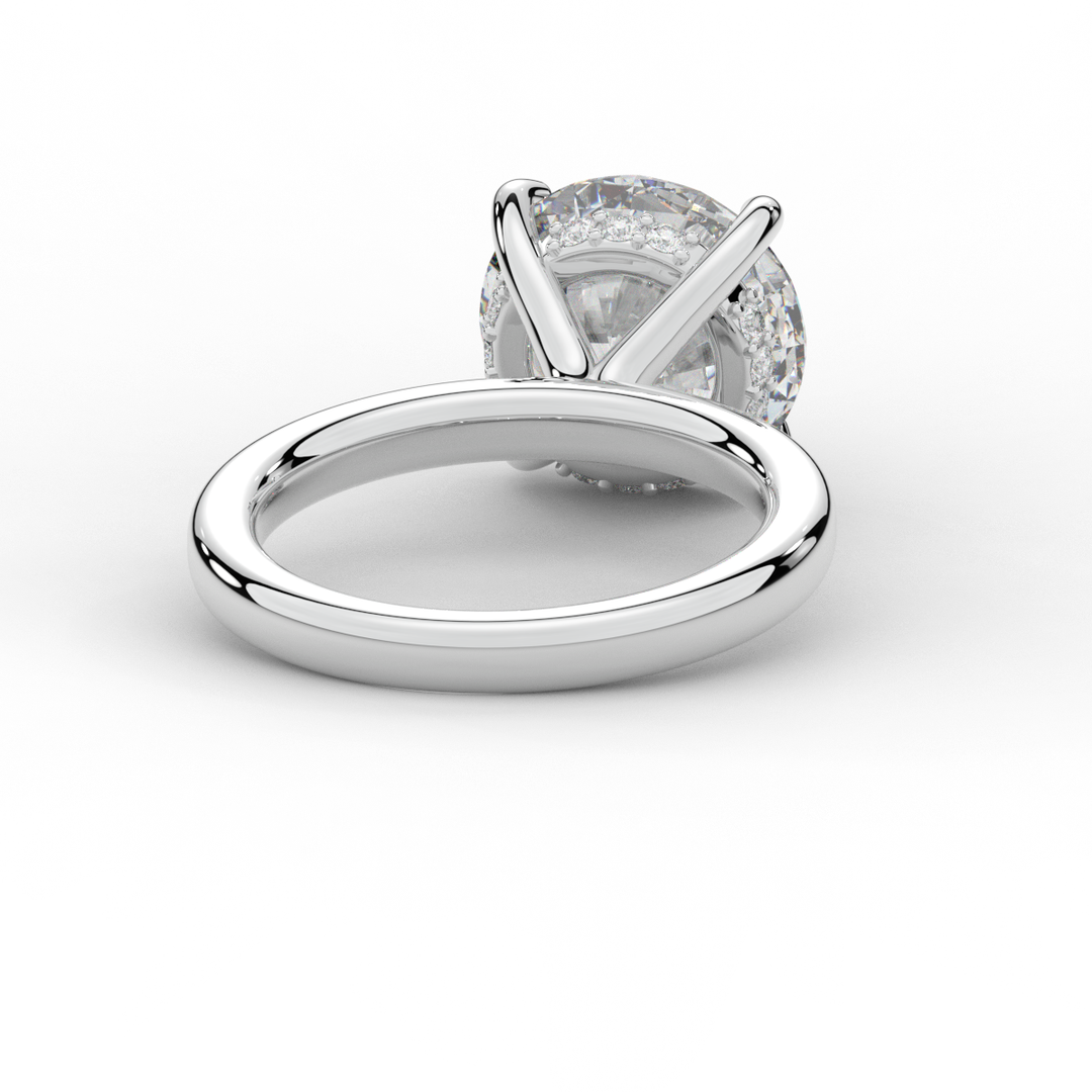 3.05CT.TW ROUND LAB DIAMOND UNDERHALO ENGAGEMENT RING - Nazarelle