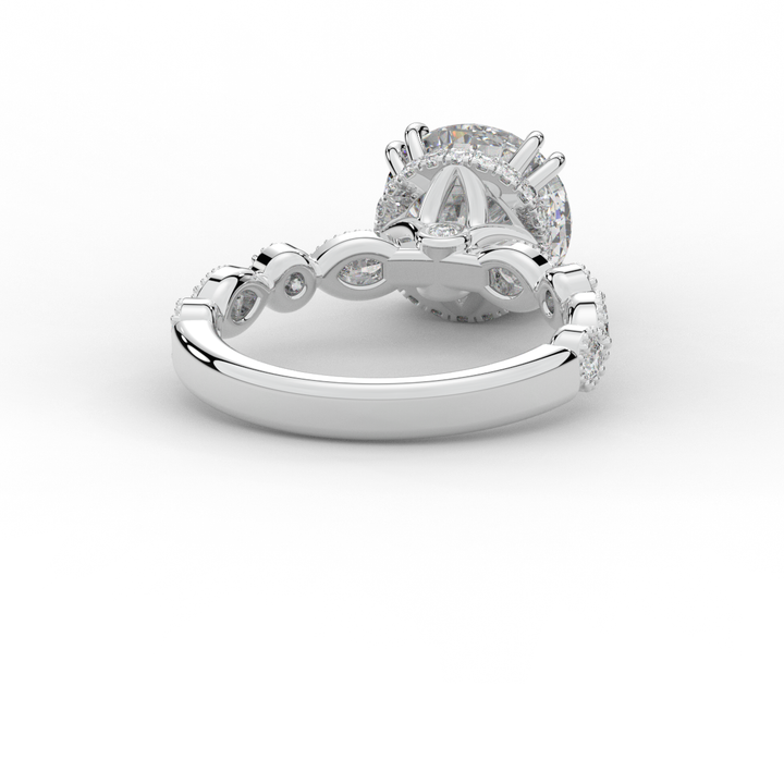 3.60CT.TW ROUND LAB DIAMOND SOLITAIRE ENGAGEMENT RING - Nazarelle