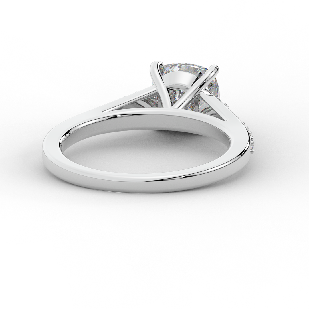 1.65CT.TW CUSHION LAB DIAMOND SOLITAIRE ENGAGEMENT RING - Nazarelle