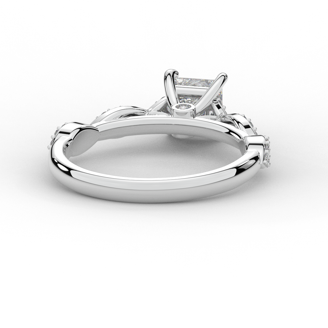 1.20CT.TW PRINCESS LAB DIAMOND SOLITAIRE ENGAGEMENT RING - Nazarelle