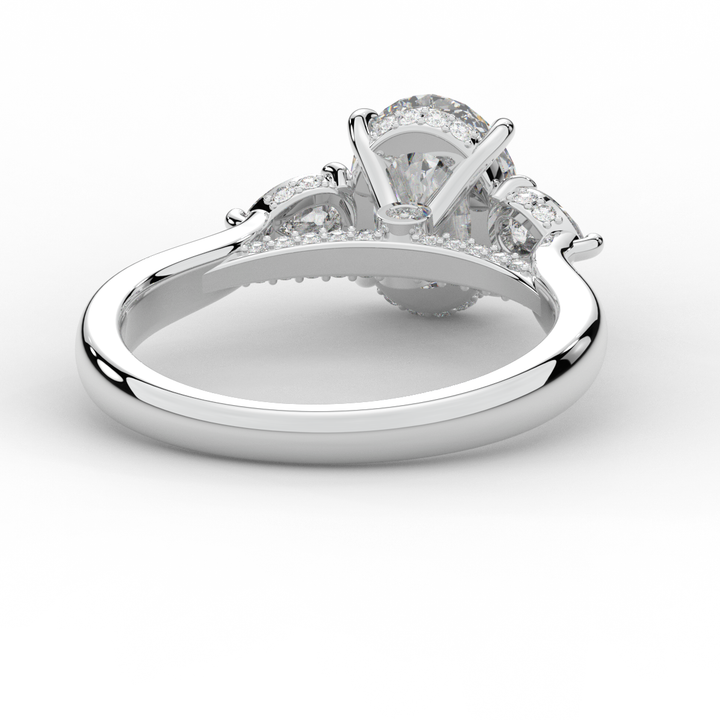 2.40CT.TW OVAL LAB DIAMOND 3 STONE ENGAGEMENT RING - Nazarelle