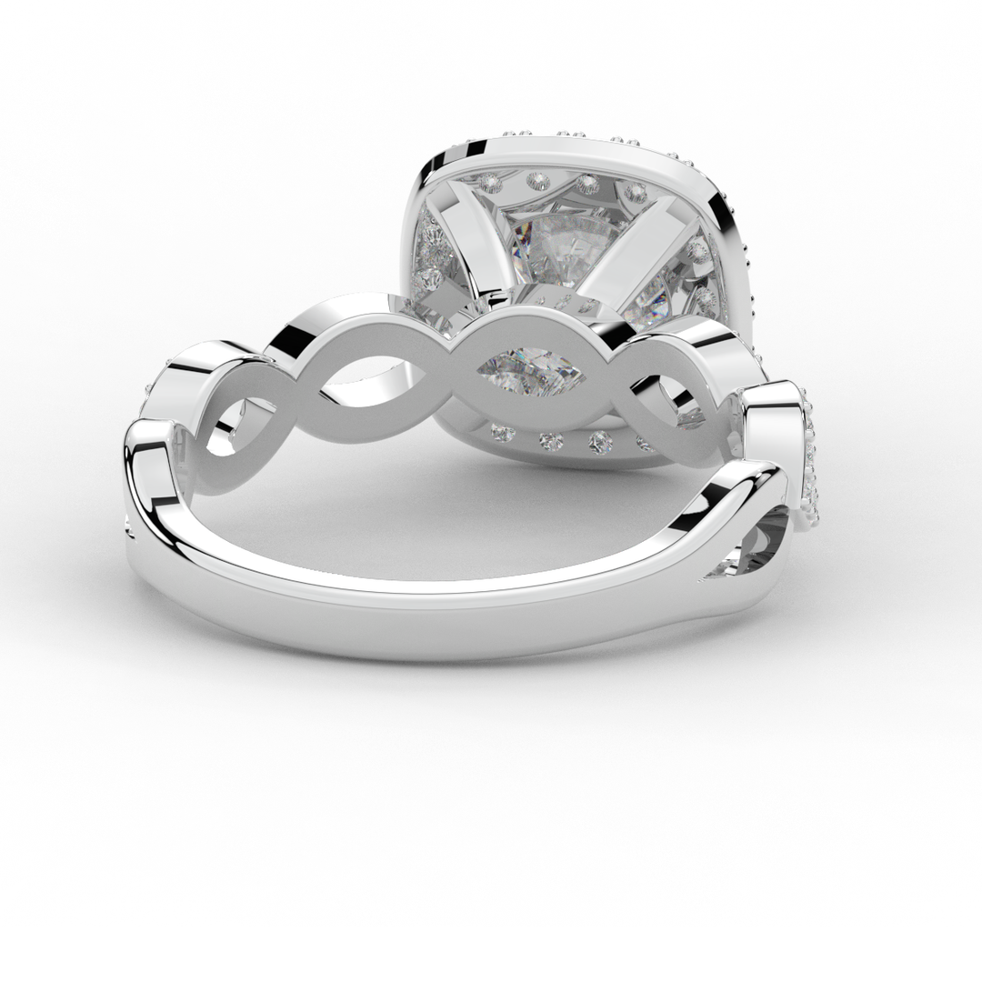 2.35CT.TW ROUND LAB DIAMOND HALO ENGAGEMENT RING - Nazarelle