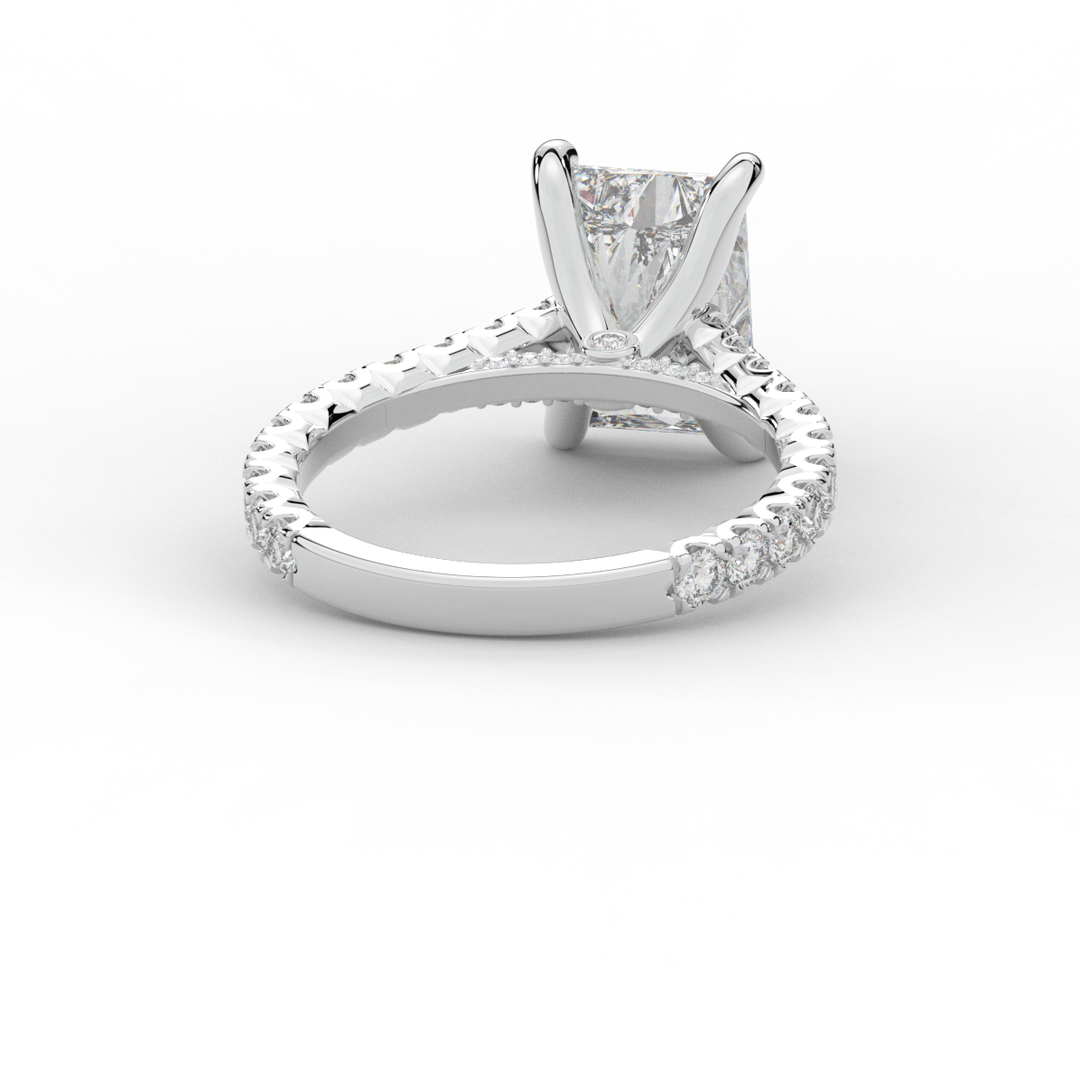 4.25CT.TW RADIANT LAB DIAMOND SOLITAIRE ENGAGEMENT RING - Nazarelle