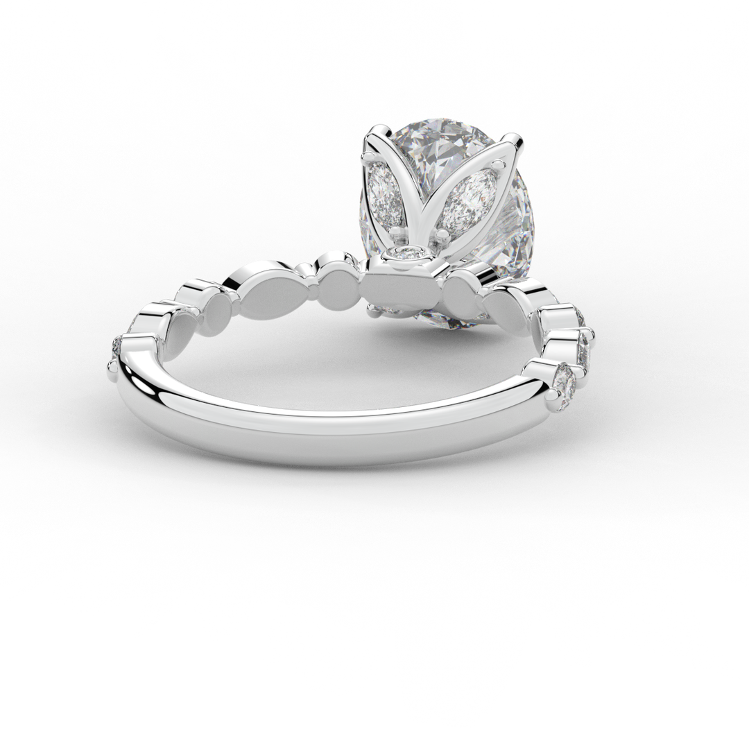 3.10CT.TW OVAL LAB DIAMOND SOLITAIRE ENGAGEMENT RING - Nazarelle