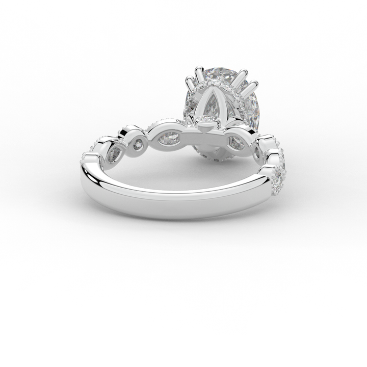 3.60CT.TW OVAL LAB DIAMOND SOLITAIRE ENGAGEMENT RING - Nazarelle