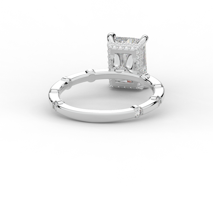 2.60CT.TW RADIANT LAB DIAMOND UNDERHALO SOLITAIRE ENGAGEMENT RING - Nazarelle