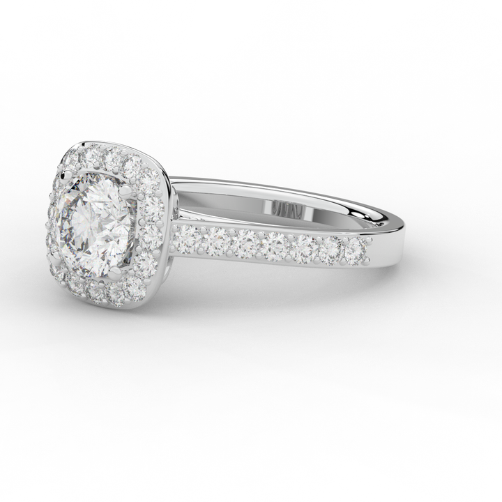 2.25CT.TW ROUND LAB DIAMOND HALO ENGAGEMENT RING - Nazarelle