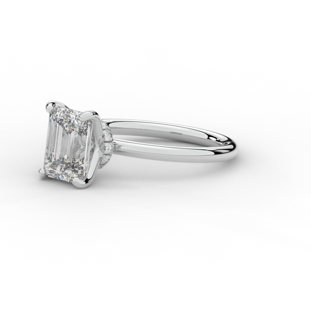 2.05CT.TW EMERALD CUT LAB DIAMOND SOLITAIRE ENGAGEMENT RING - Nazarelle