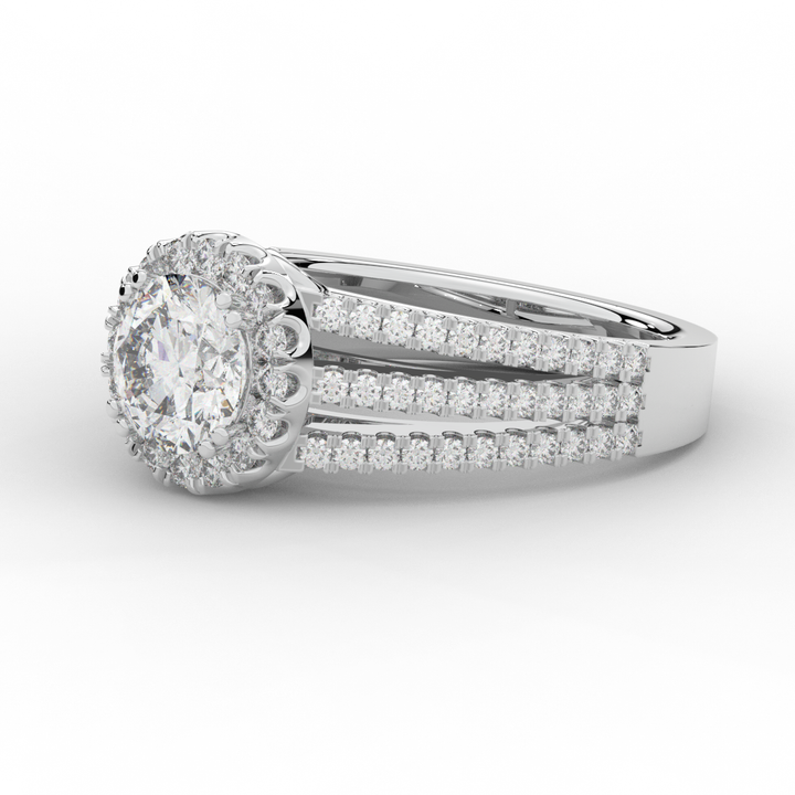 1.95CT.TW ROUND LAB DIAMOND HALO ENGAGEMENT RING - Nazarelle