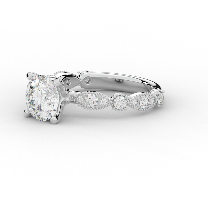 2.50CT.TW ROUND LAB DIAMOND SOLITAIRE ENGAGEMENT RING - Nazarelle