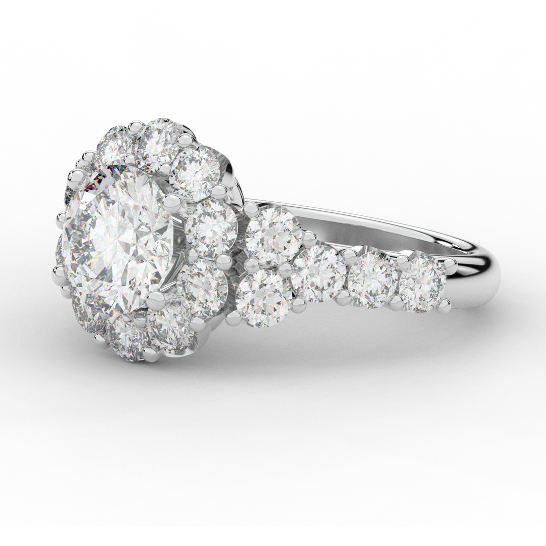 4.75CT.TW ROUND LAB DIAMOND HALO ENGAGEMENT RING - Nazarelle