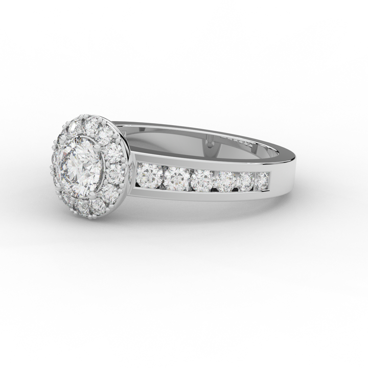 1.75CT.TW ROUND LAB DIAMOND HALO ENGAGEMENT RING - Nazarelle