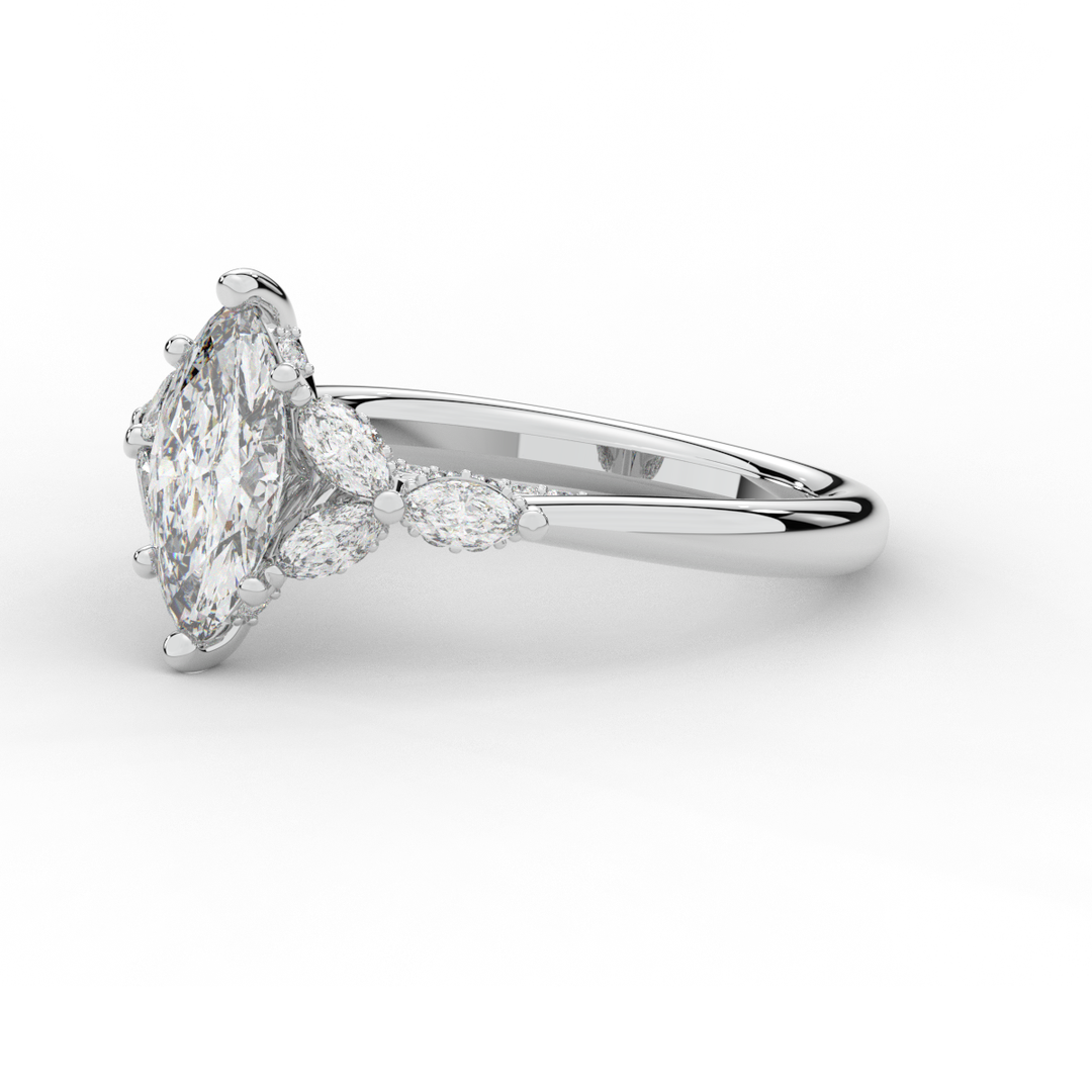 1.50CT.TW MARQUISE LAB DIAMOND ENGAGEMENT RING - Nazarelle