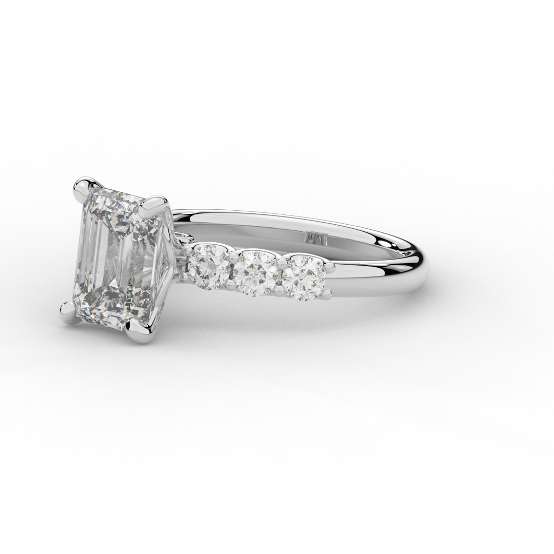 2.60CT.TW EMERALD CUT LAB DIAMOND SOLITAIRE ENGAGEMENT RING - Nazarelle