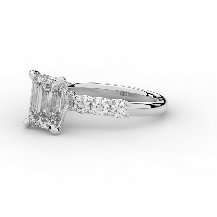 2.60CT.TW EMERALD CUT LAB DIAMOND SOLITAIRE ENGAGEMENT RING - Nazarelle