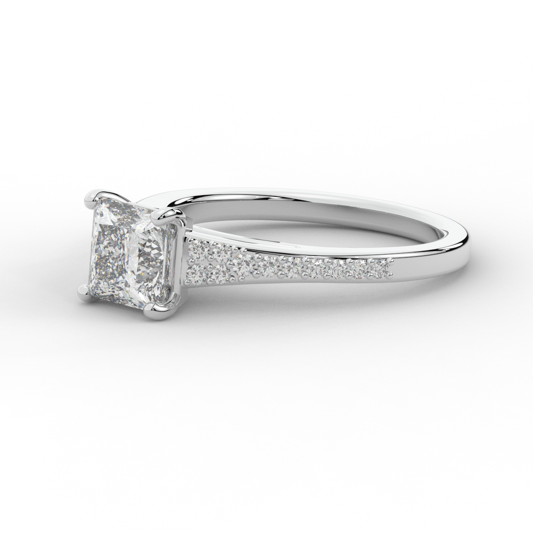 1.40CT.TW PRINCESS LAB DIAMOND SOLITAIRE ENGAGEMENT RING - Nazarelle