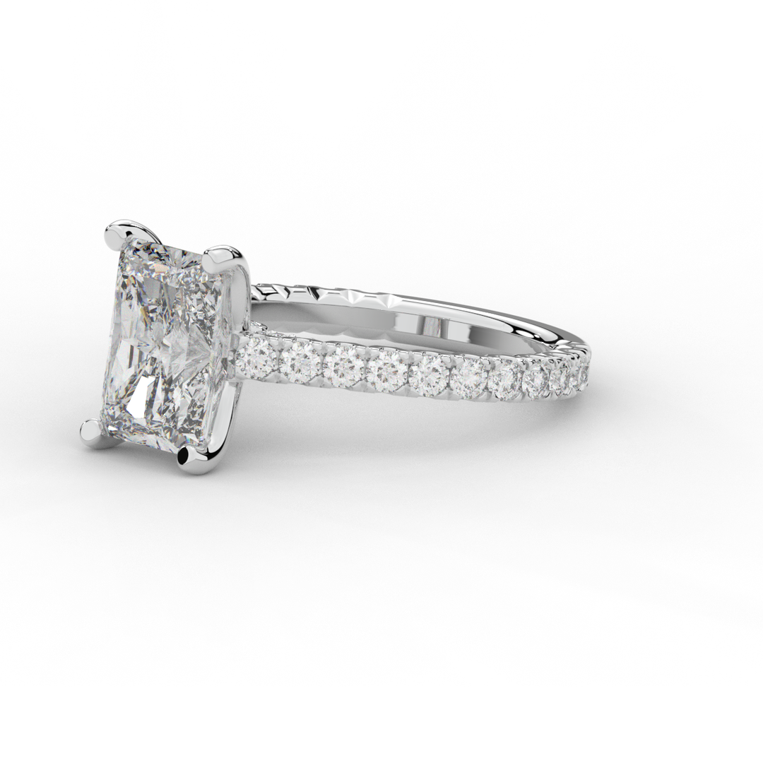 4.25CT.TW RADIANT LAB DIAMOND SOLITAIRE ENGAGEMENT RING - Nazarelle