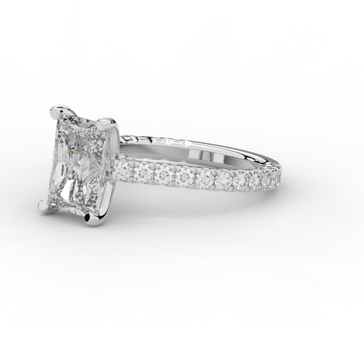 4.25CT.TW RADIANT LAB DIAMOND SOLITAIRE ENGAGEMENT RING - Nazarelle