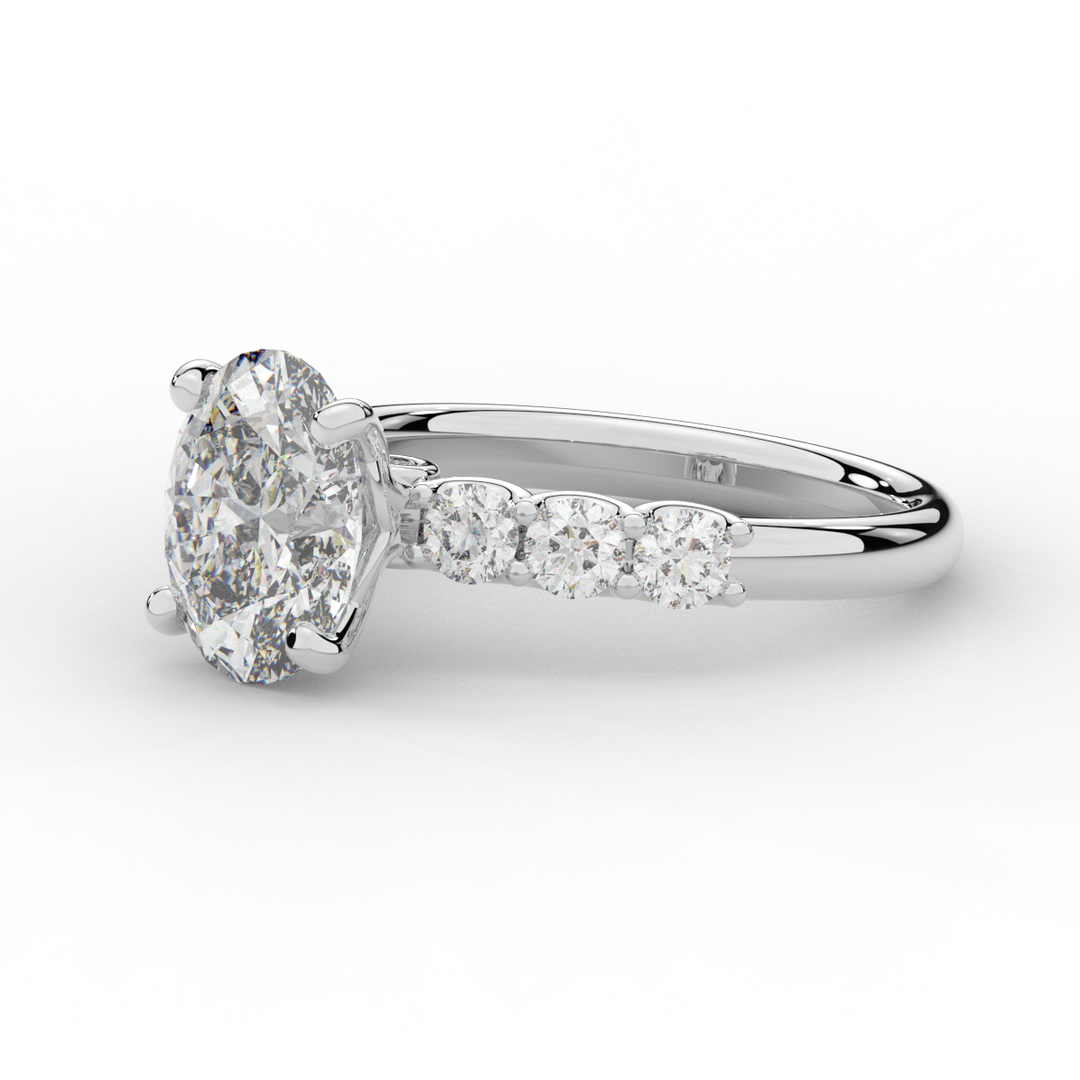 2.60CT.TW OVAL LAB DIAMOND SOLITAIRE ENGAGMENT RING - Nazarelle