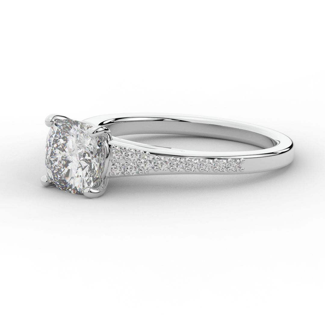 1.65CT.TW CUSHION LAB DIAMOND SOLITAIRE ENGAGEMENT RING - Nazarelle