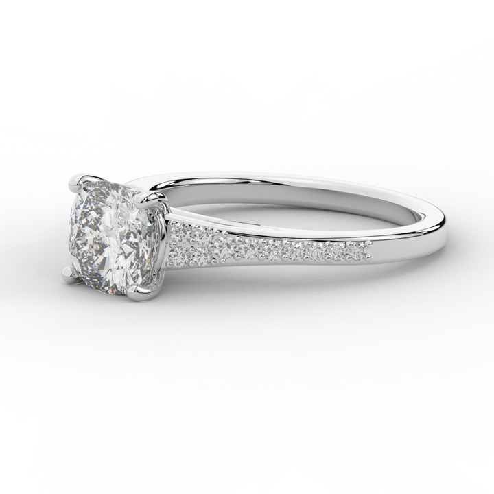 1.65CT.TW CUSHION LAB DIAMOND SOLITAIRE ENGAGEMENT RING - Nazarelle