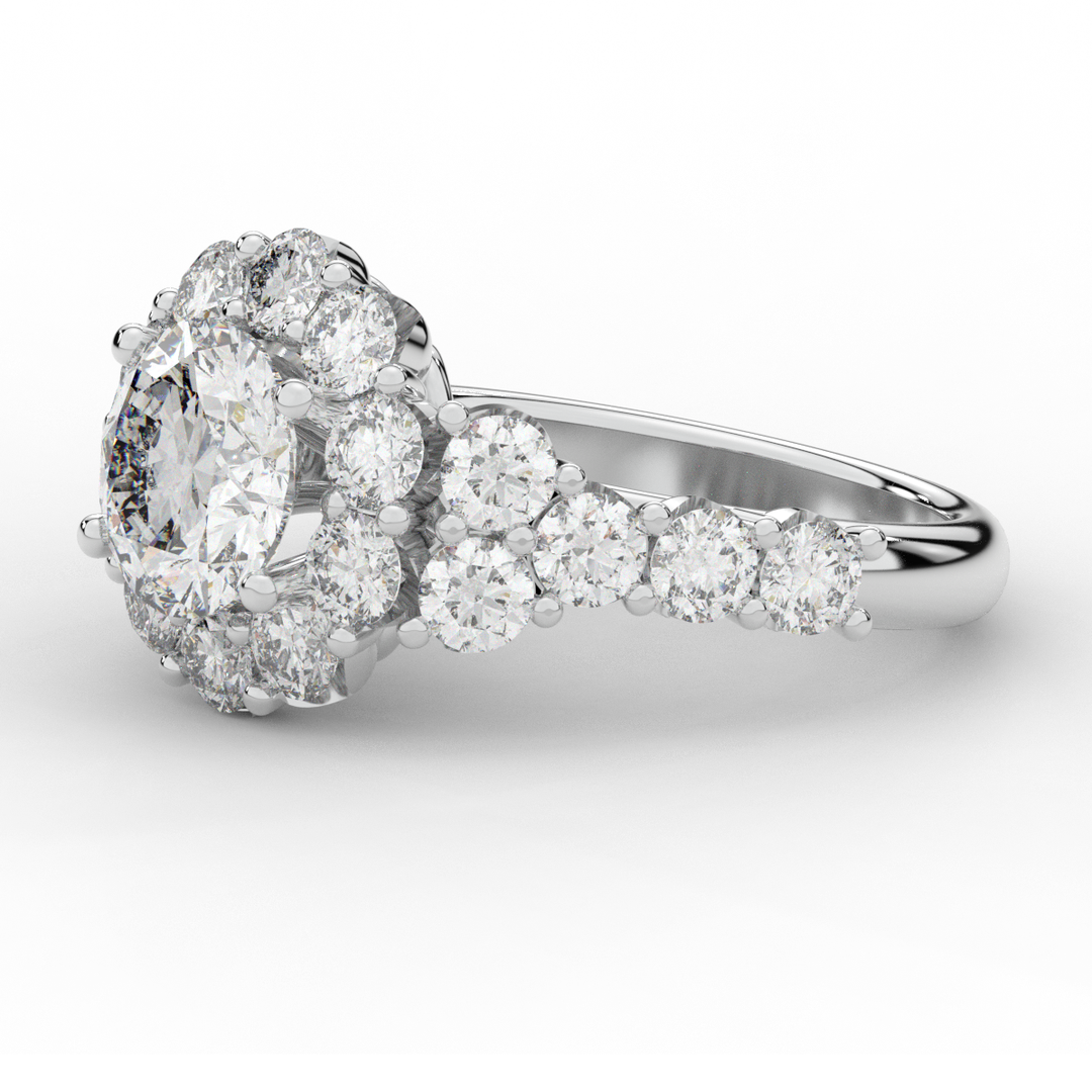 4.75CT.TW ROUND LAB DIAMOND HALO ENGAGEMENT RING - Nazarelle