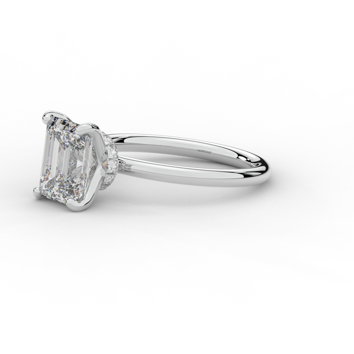 2.05CT.TW EMERALD CUT LAB DIAMOND SOLITAIRE ENGAGEMENT RING - Nazarelle