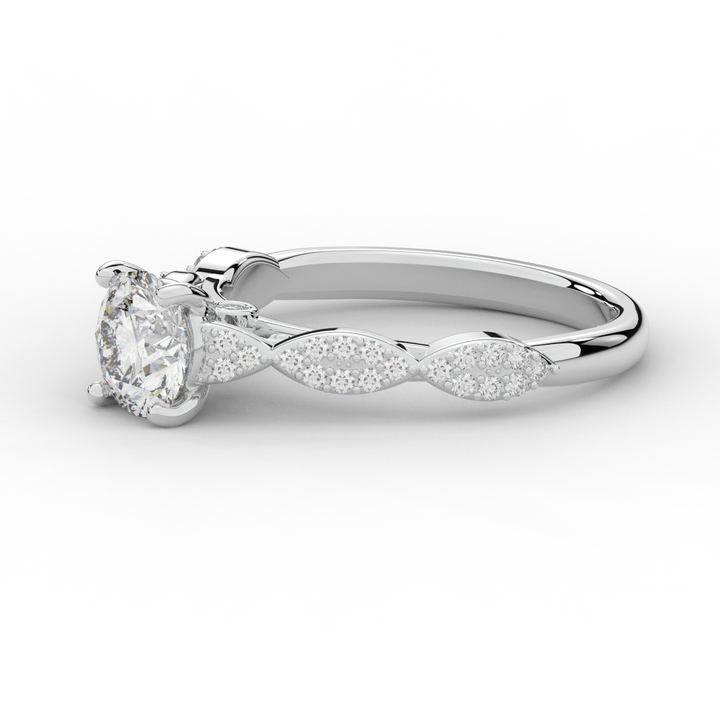 1.20CT.TW ROUND LAB DIAMOND SOLITAIRE ENGAGEMENT RING - Nazarelle