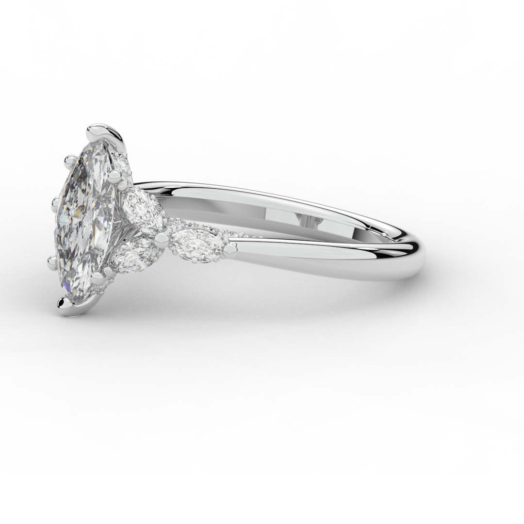 1.50CT.TW MARQUISE LAB DIAMOND ENGAGEMENT RING - Nazarelle