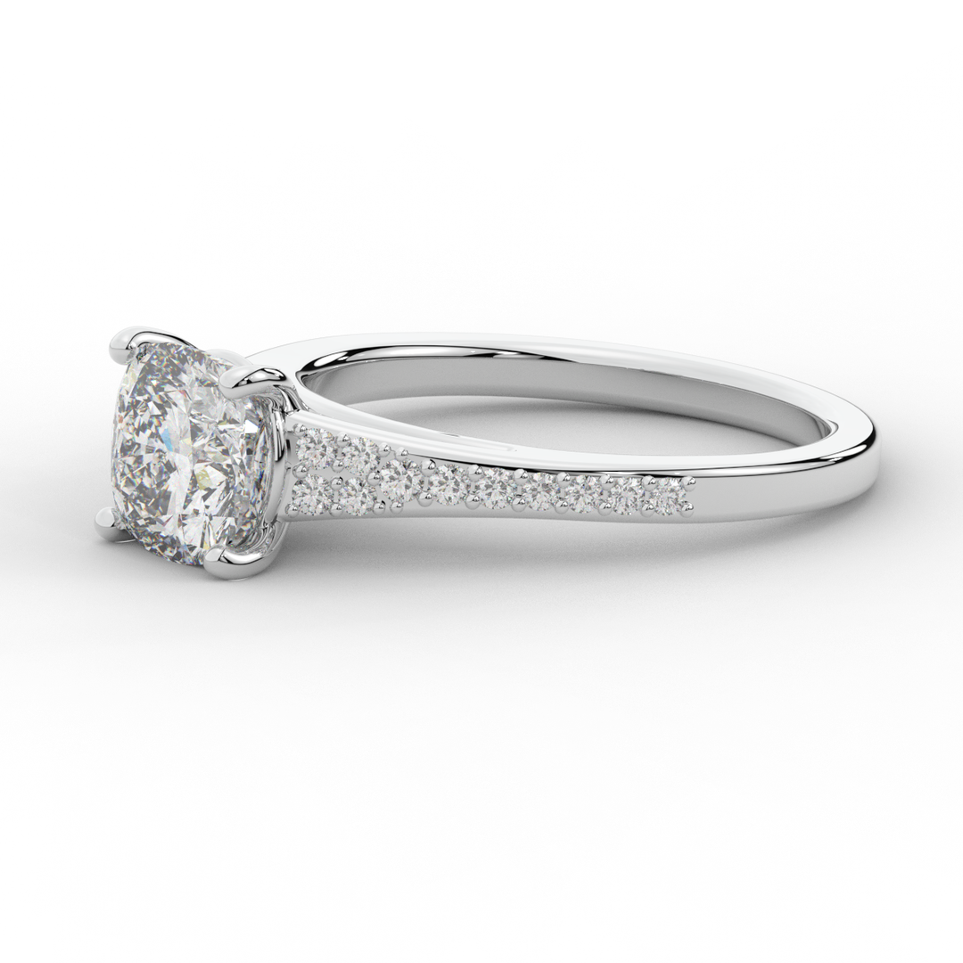 1.65CT.TW CUSHION LAB DIAMOND SOLITAIRE ENGAGEMENT RING - Nazarelle