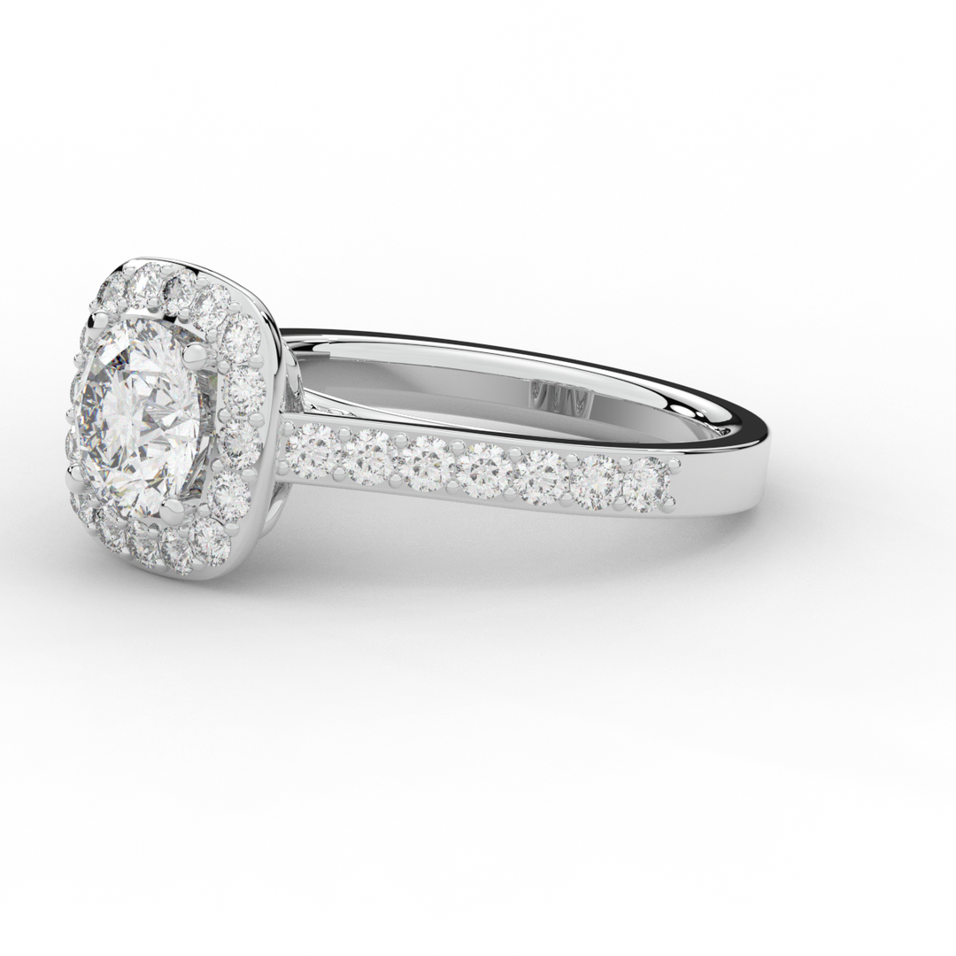 2.25CT.TW ROUND LAB DIAMOND HALO ENGAGEMENT RING - Nazarelle