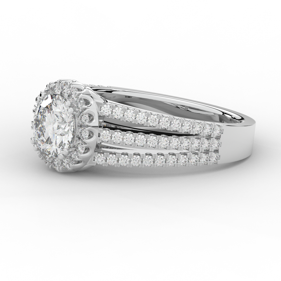 1.95CT.TW ROUND LAB DIAMOND HALO ENGAGEMENT RING - Nazarelle