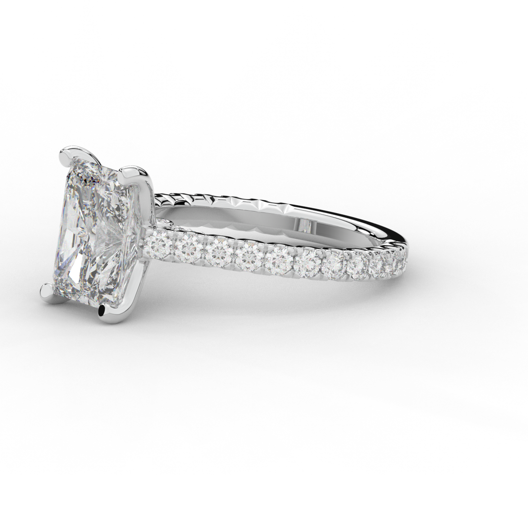 4.25CT.TW RADIANT LAB DIAMOND SOLITAIRE ENGAGEMENT RING - Nazarelle