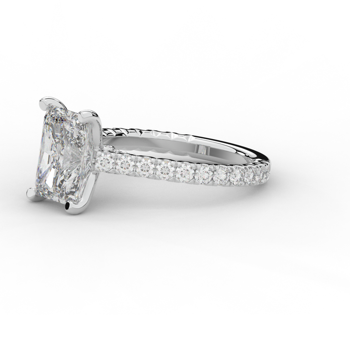 4.25CT.TW RADIANT LAB DIAMOND SOLITAIRE ENGAGEMENT RING - Nazarelle