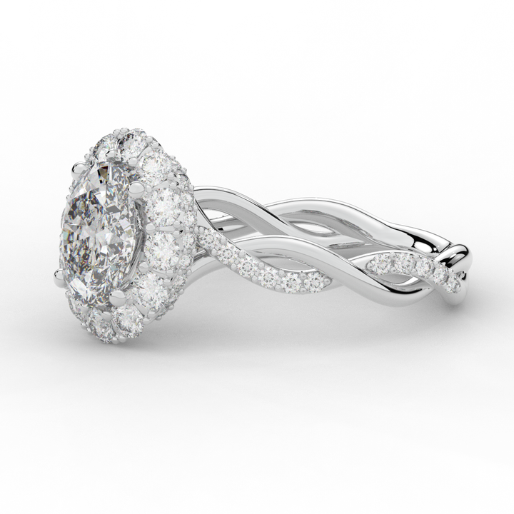 2.70CT.TW OVAL LAB DIAMOND HALO ENGAGEMENT RING - Nazarelle