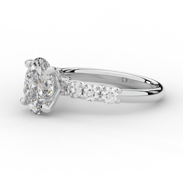 2.60CT.TW OVAL LAB DIAMOND SOLITAIRE ENGAGMENT RING - Nazarelle