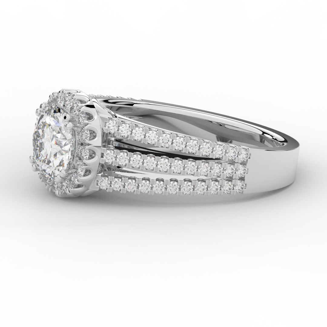 1.95CT.TW ROUND LAB DIAMOND HALO ENGAGEMENT RING - Nazarelle