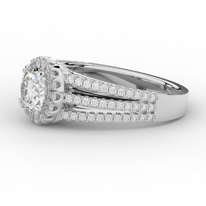 1.95CT.TW ROUND LAB DIAMOND HALO ENGAGEMENT RING - Nazarelle