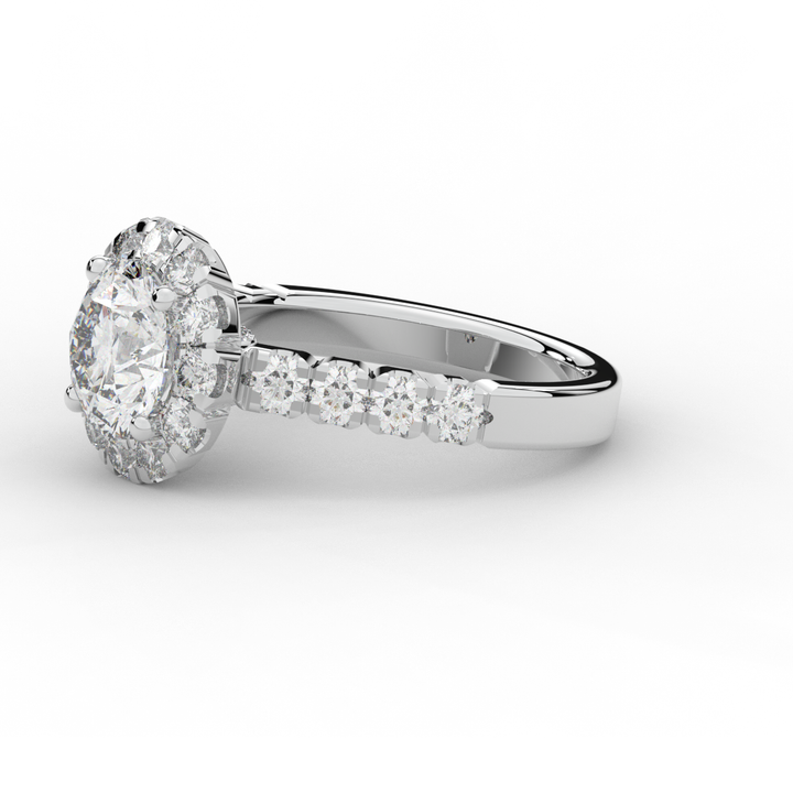 3.50CT.TW ROUND LAB DIAMOND HALO ENGAGEMENT RING - Nazarelle